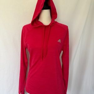 Adidas Hooded Long-Sleeve Pullover Sport Shirt w/Thumb Holes Medium